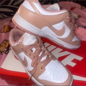Nike Low-Top Sneakers in Blush Pink and White